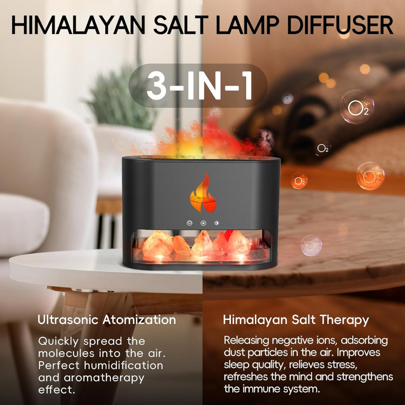 Marble Volcano Aroma Oil Diffuser with Flame Effect