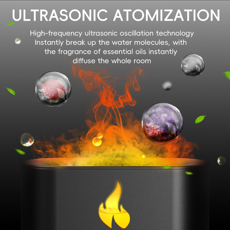 Marble Volcano Aroma Oil Diffuser with Flame Effect