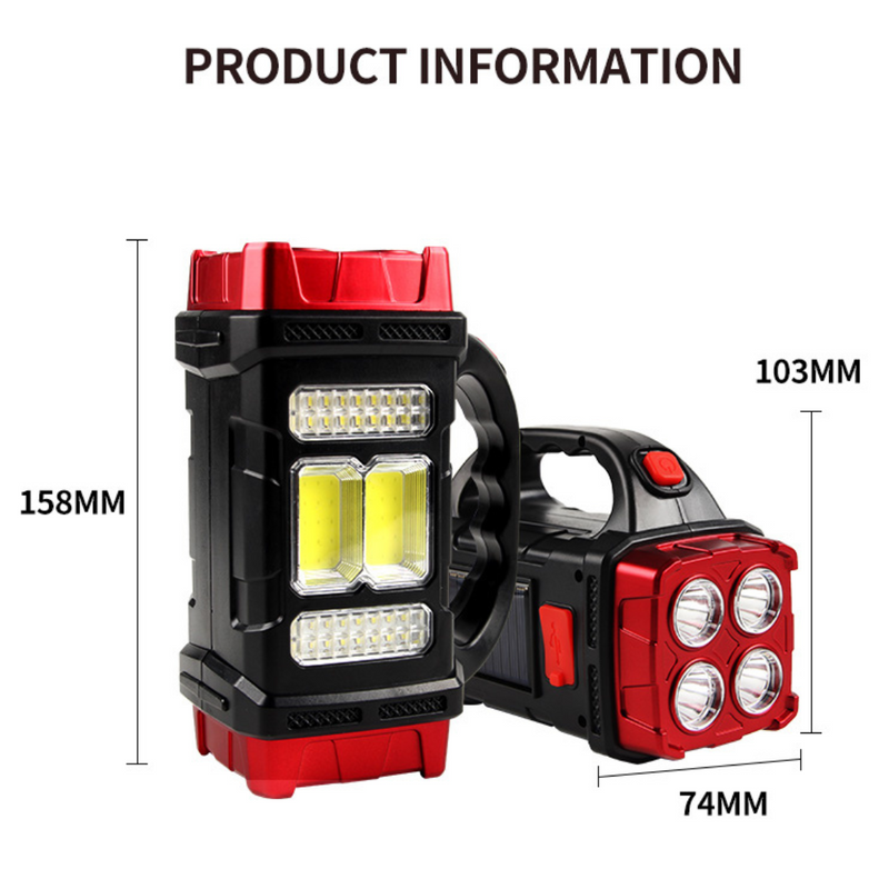 Dual-Sided Solar Rechargeable Floodlight