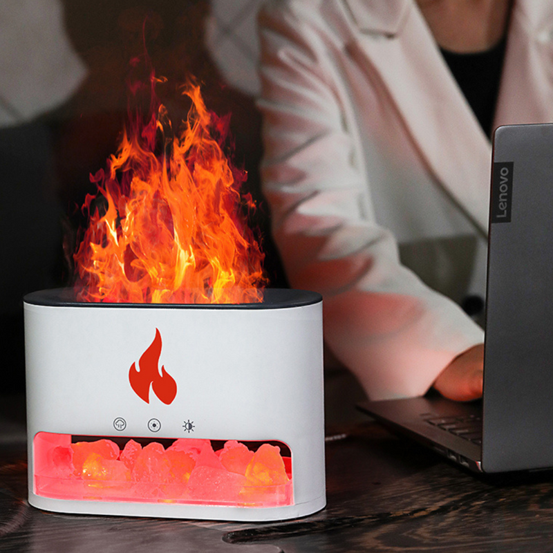 Marble Volcano Aroma Oil Diffuser with Flame Effect