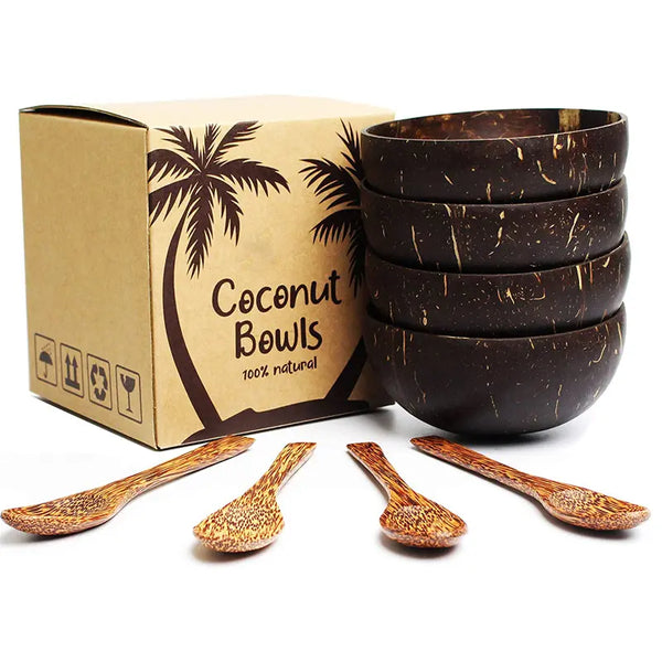 Bols de noix de coco en bambou gravés artisanaux uniques de haute qualité, vente en gros, bol gravé en coquille de noix de coco