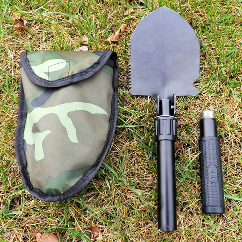 Multi-functional Foldable Shovel for Outdoor Activities with Compass Handle