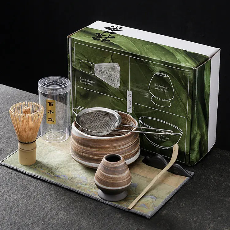 View larger image Add to Compare  Share Custom Matcha Set 4piece Gift Box Designing Vintage Matcha Tea Whisk Set for Tea Ceremony