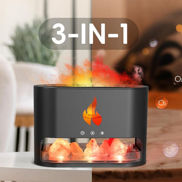 Marble Volcano Aroma Oil Diffuser with Flame Effect