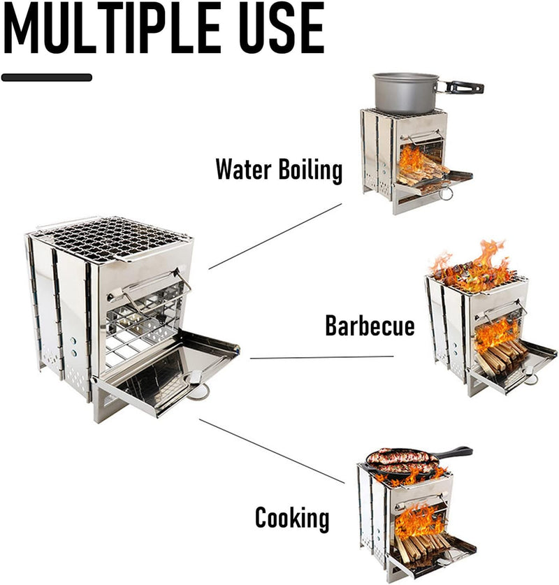 Tragbarer All-in-One-Holzofen – der ultimative Campingbegleiter