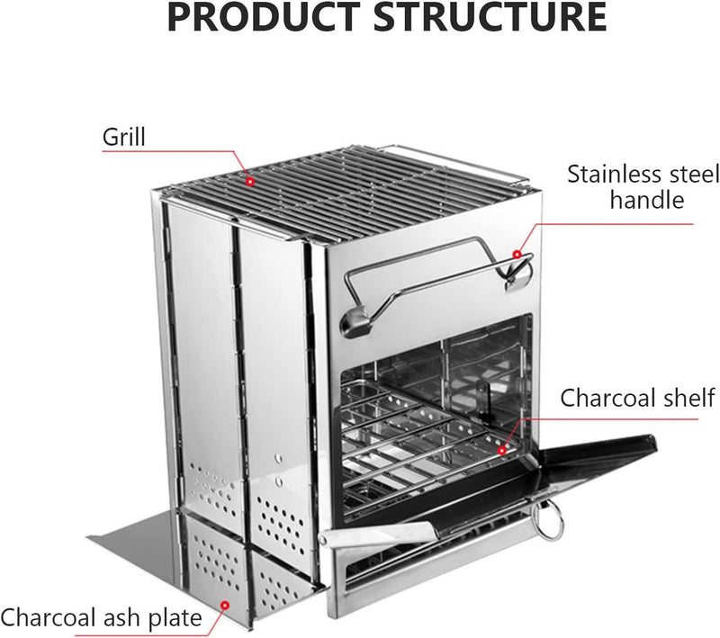 All-in-One Portable Wood Burning Stove - Ultimate Camping Companion