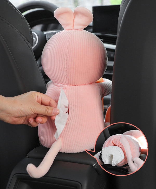 Boîtes à serviettes multifonctions créatives et mignonnes en forme d'animaux de voiture 