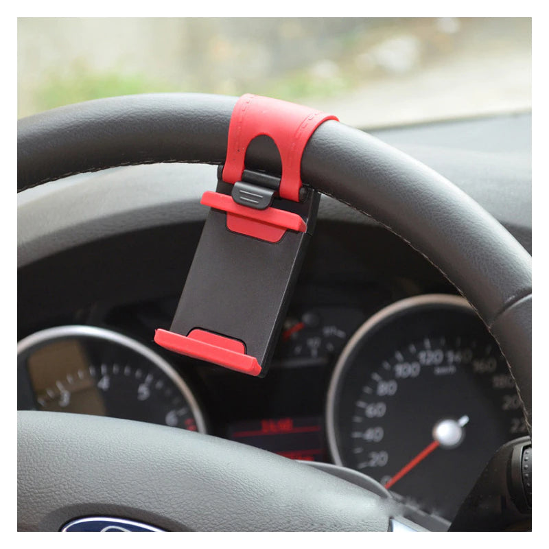 Universal Car Steering Wheel Mobile Phone Holder Mount Buckle Socket Holder Bike Clip Navigation GPS