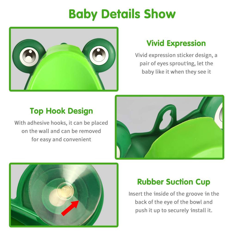 Soraco Frog Potty Training Urinal for Toddler Boys Toilet with Aiming Target-Green
