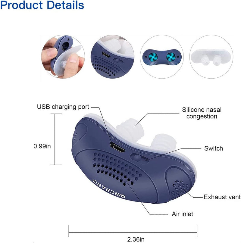 Electric Silicone Snore Stopper Electric USB Charging Anti Snoring Device