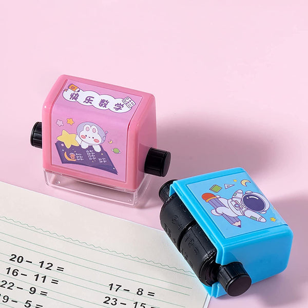 Roller Digital Teaching Stamp,Reusable Addition and Subtraction Seal Arithmetic Artifact