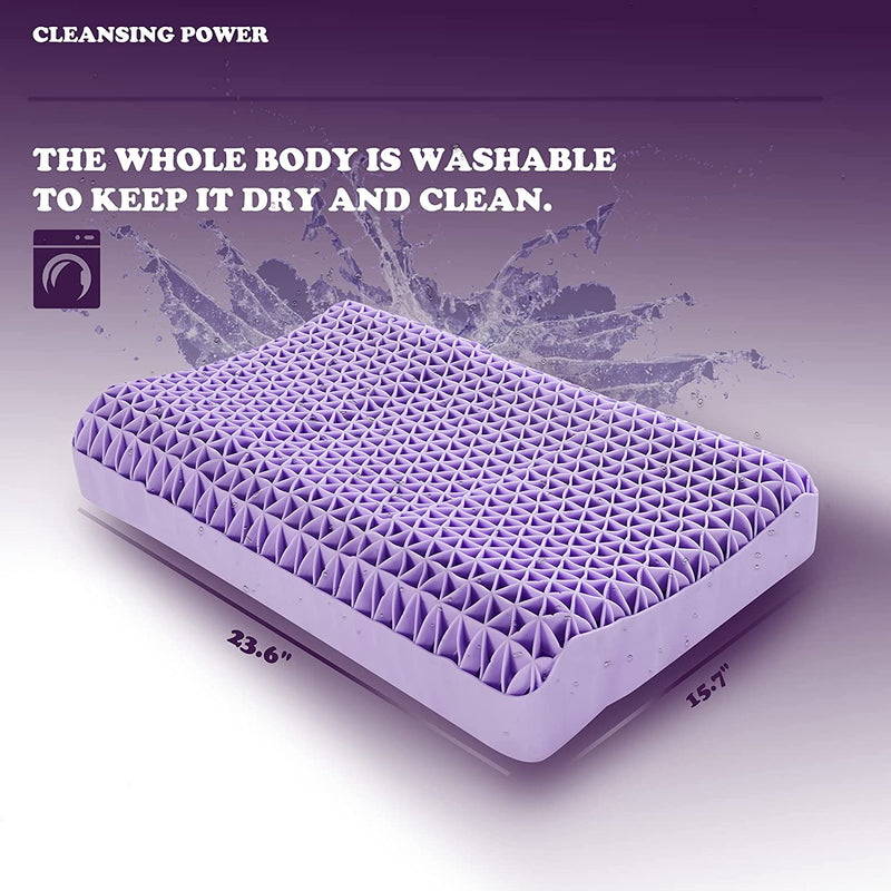 Purple Pillow by Berklan 100% Elastic Grid Ergonomic for Hot Sleepers