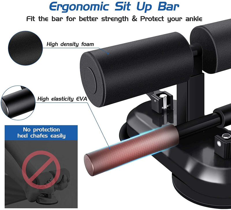 Adjustable Portable Sit-Up Bar, Leg Bracket With Vacuum Suction Base For Abs Fitness Training