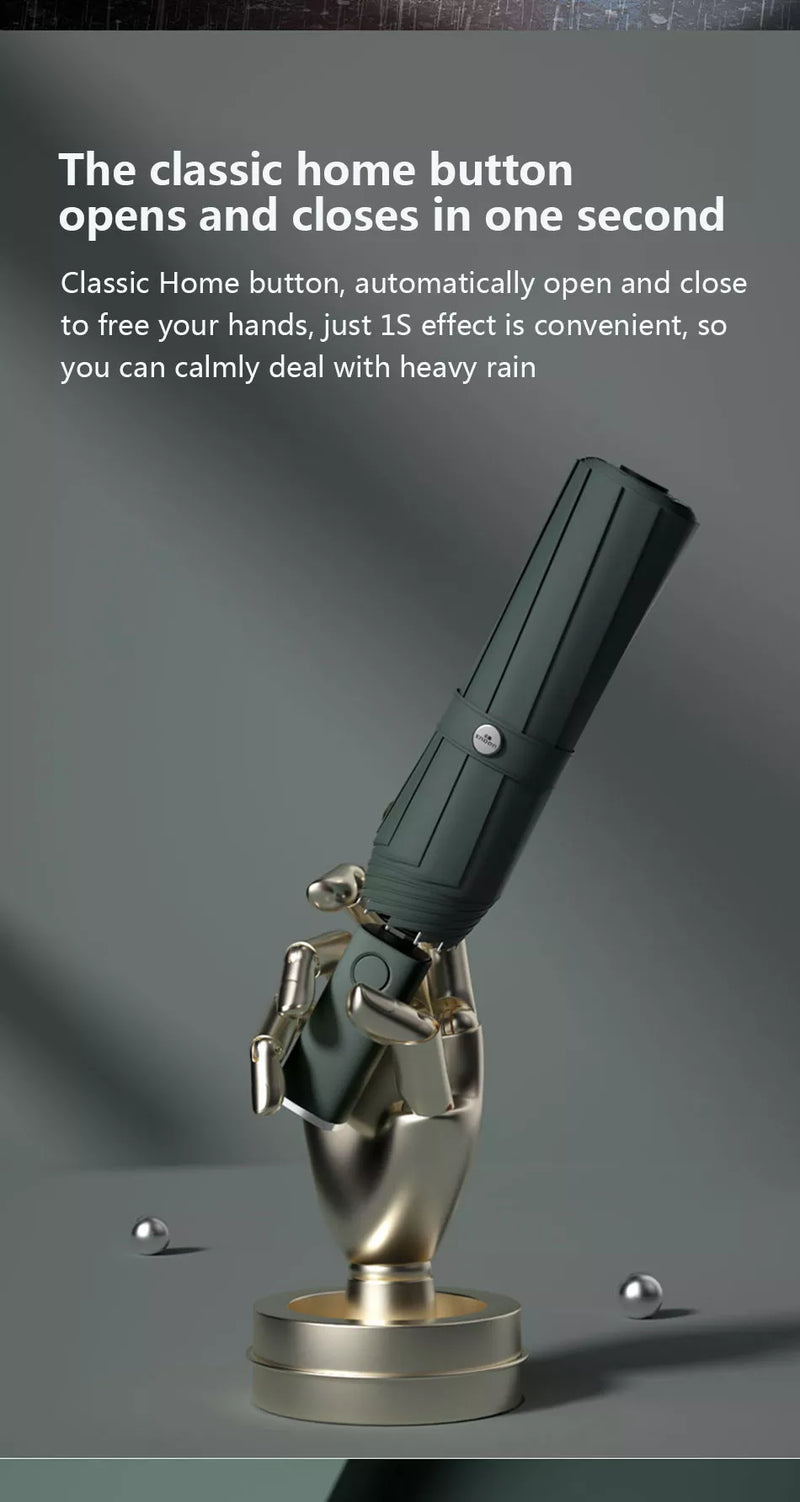 Automatic Folding Umbrella With Led Light, Windproof Large Rain Umbrellas
