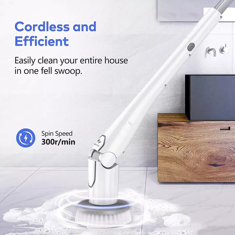 Electric rotary cleaner, cleaning brush cleaner with cordless rotary brush