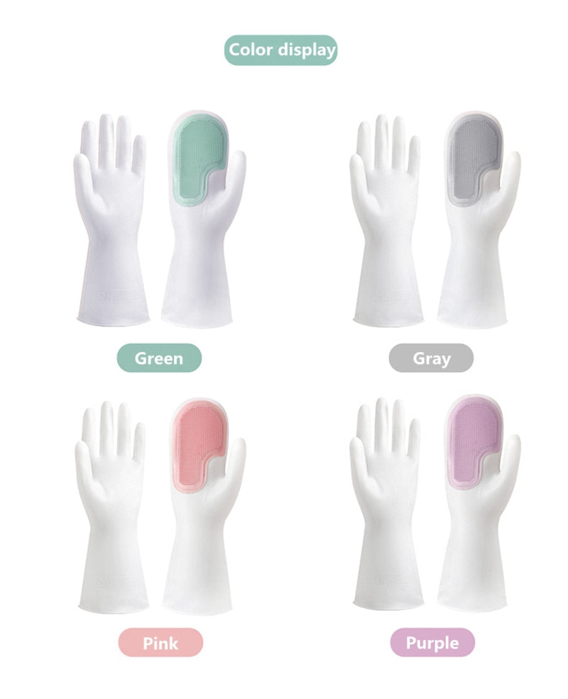 Multi-Purpose Magic Dishwashing Rubber Gloves