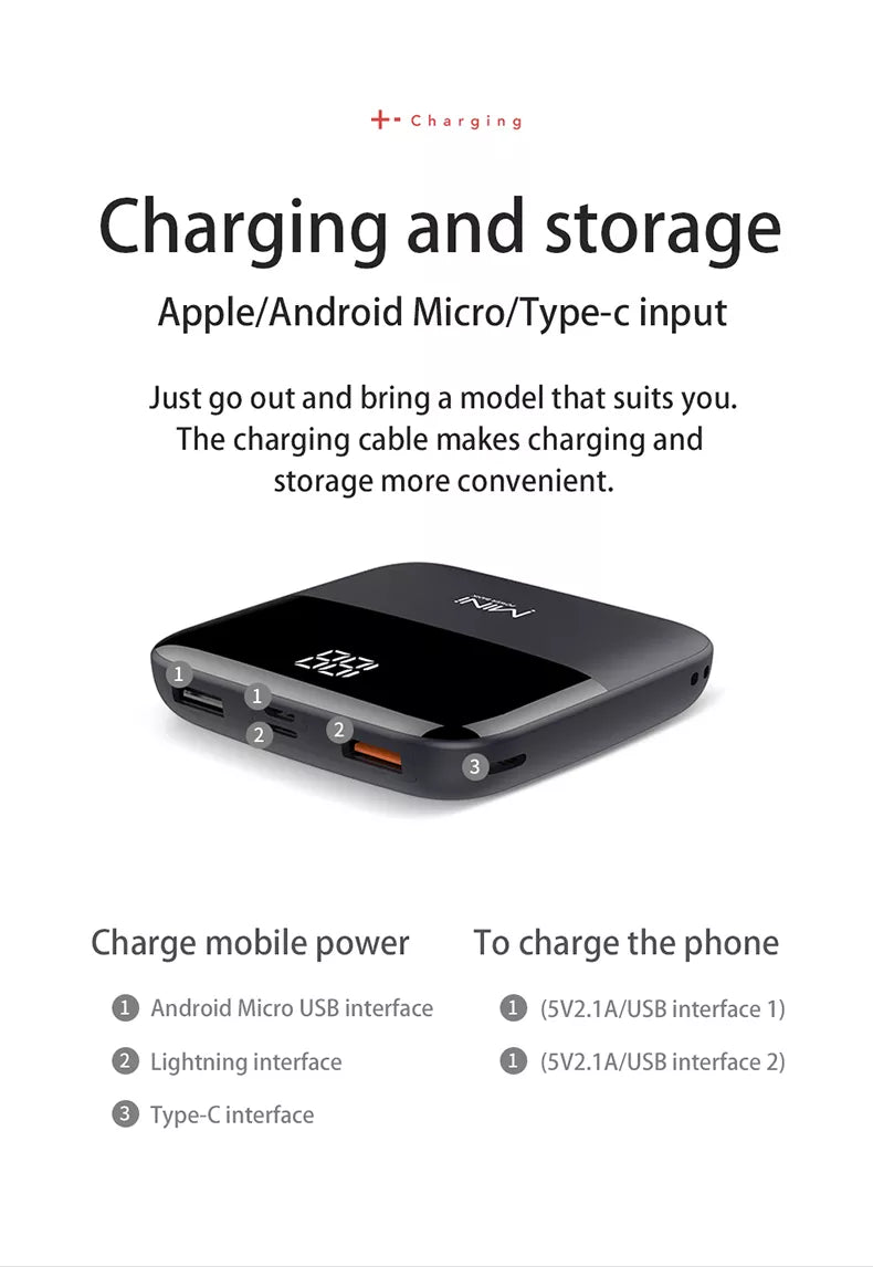 SM ChargeMate - 10000mAh Portable Mini Power Bank