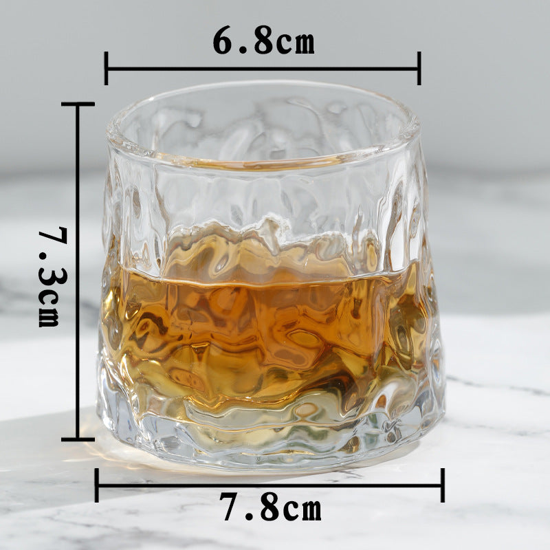 Thick swivel crystal glass Rotary whiskey glass creative personality wine tumbler sublimation Whisky Chivas Rock Up