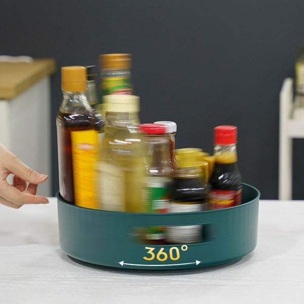 Plateaux d'assaisonnement rotatifs à 360°, récipients cosmétiques pour cuisine, salle de bain et chambre à coucher