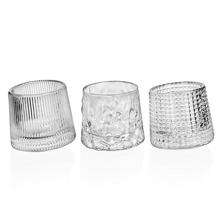 Spinning Whisky Glass Whiskey Tumblers, Old Fashioned Scotch & Bourbon Glasses