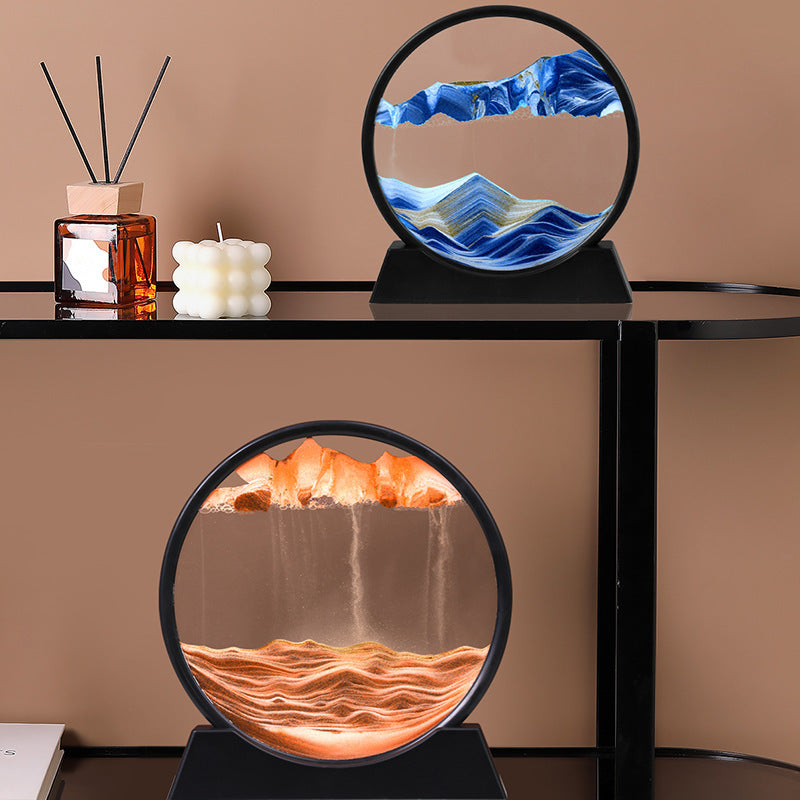 Moving Sand Art Picture, Sandscapes in 3D Glass Picture