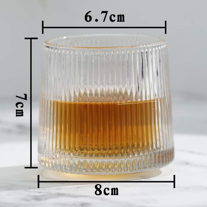 Thick swivel crystal glass Rotary whiskey glass creative personality wine tumbler sublimation Whisky Chivas Rock Up