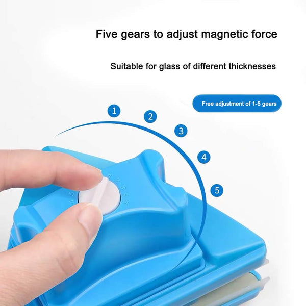 2 Sides Window Magnetic Wipes, Magnetic Window Cleaning Tools With 5 Adjustable Speeds