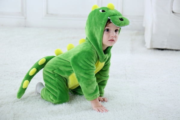 Nouveaux Costumes de dinosaure pour bébé, tenues de nouveau-né de dessin animé bleu Kigurumi pour bébés, body pour bébé, combinaisons