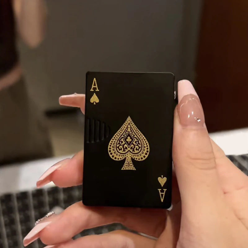 Windproof Unique Playing Cards Metallic Lighter