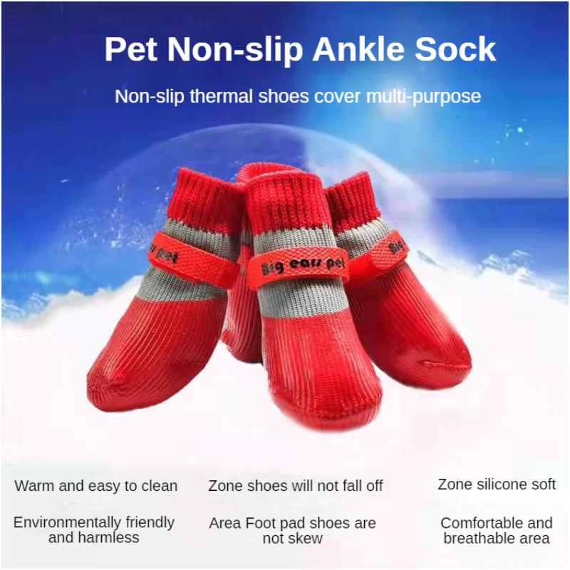 New model 4pcs/set Dog Socks Outdoor Anti-Slip Waterproof Paw