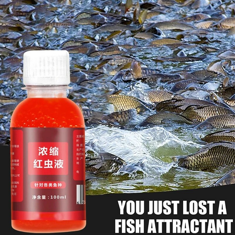 100ml Strong Fish Attractant Concentrated Red Worm Liquid Fish Bait Additive High Concentration FishBait for Trout Cod Carp Bass