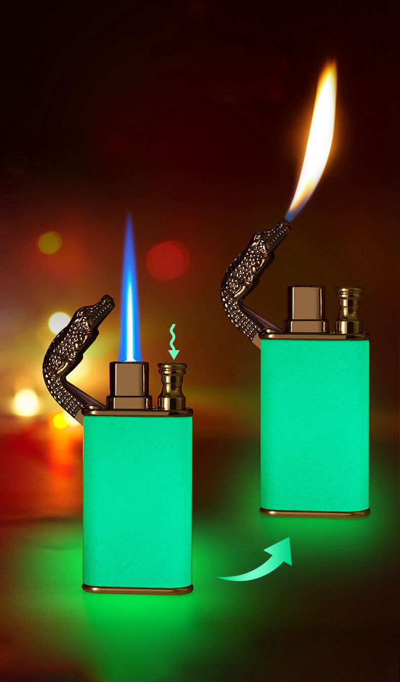 Mini Luminous Crocodile Windproof Gas Lighters