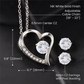 To my girlfriend - distance never separates two hearts Forever Love Necklace + Clear CZ Earrings
