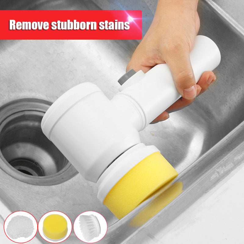 5-in-1 Handheld Bathtub Brush Kitchen Bathroom Electric Cleaning Brush Washing Toilet Tub Home Sink Cleaning Tools