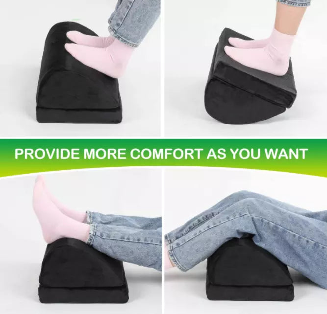 Adjustable Memory Foam Foot Rest Under Desk - Kick up Your Feet, Improve Circulation